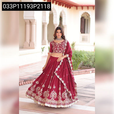 Regal Embroidered Vichitra Silk Lehenga Choli for Women | Festive & Wedding Ready