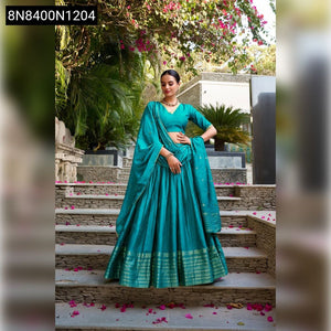 Pure Chanderi Zari Weaving Lehenga Choli for Women | Ethnic Festive Wear