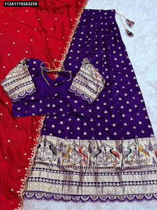 Jacquard Border Stitched Lehenga Set for Women | Festive & Wedding