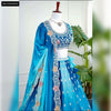 Exclusive Blue Ombre Pedding Chiffon Embroidered Lehenga Set