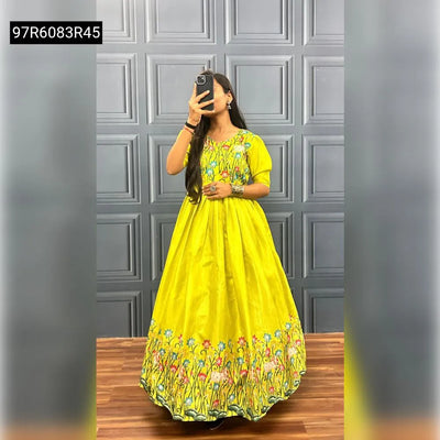 Pichwai Print A-line Gown for Women | Party Wear