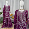 Plum & Black Georgette Women's Sharara Suit | Festive Ethnic Wear