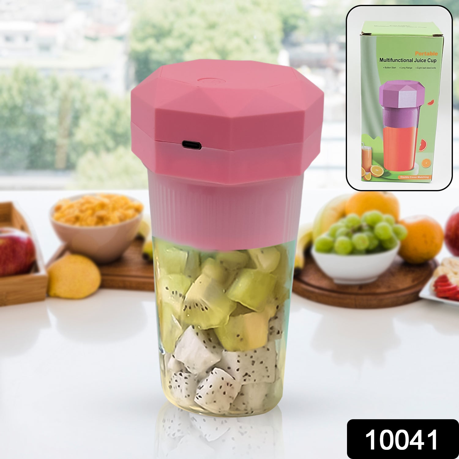 Portable Multifunctional Electric Juicer Cup Usb Juice Maker 6 Blade (350 Ml) - TREND BUY