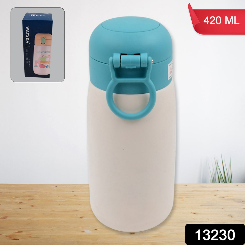 Insulated stainless steel bottle with textured rubber grip in dark grey