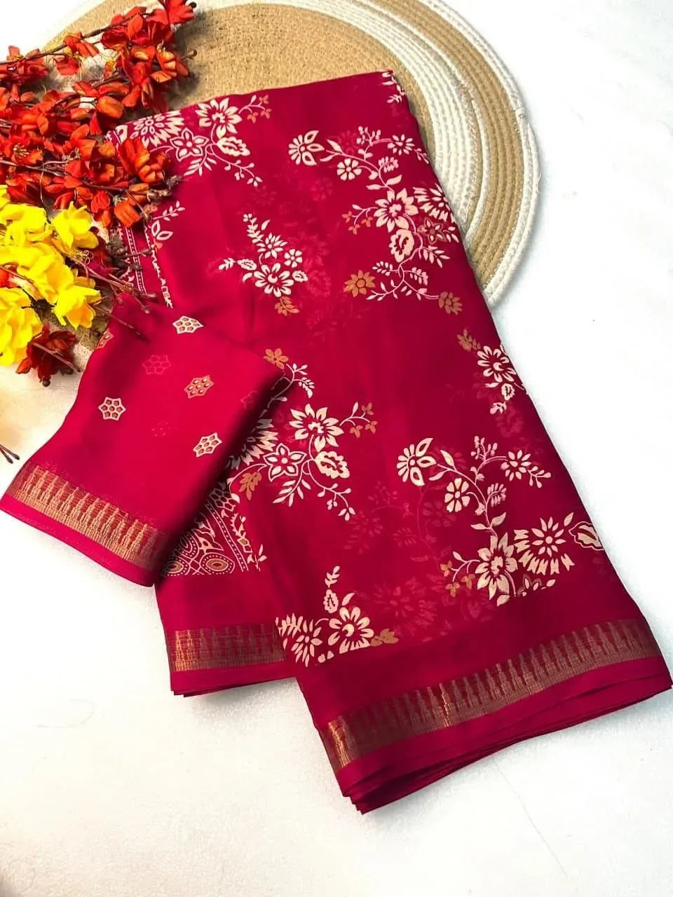 Buy Ajrakh Print Saree Online India | Traditional Festive... – TREND BUY