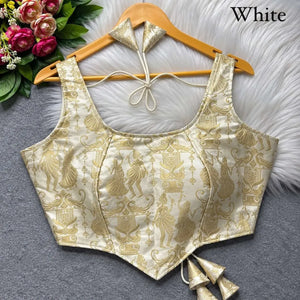 Premium Banarasi Corset Style Blouse - Elegant Fully-Stitched Festive Wear for Women