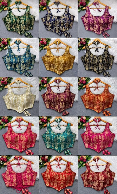 Premium Banarasi Corset Style Blouse - Elegant Fully-Stitched Festive Wear for Women