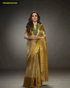 Premium Banarasi Kanjivaram Tissue Silk Saree - Elegant Zari Work Festive Wear for Women