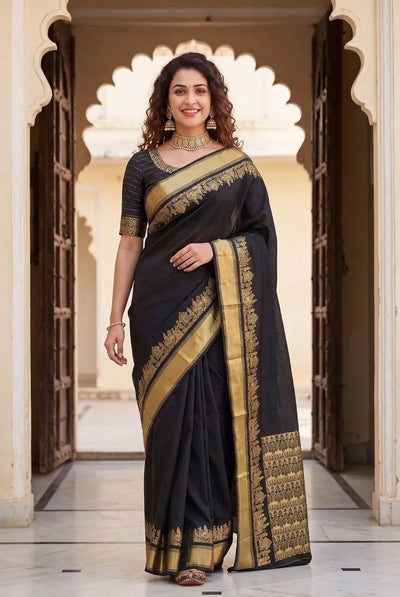 Premium Banarasi Lichi Silk Saree - Breathable Wedding Wear for Women