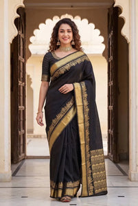 Premium Banarasi Lichi Silk Saree - Breathable Wedding Wear for Women