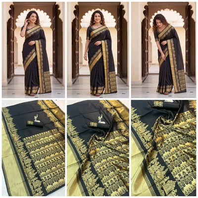 Premium Banarasi Lichi Silk Saree - Breathable Wedding Wear for Women