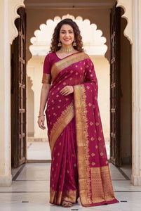 Premium Banarasi Lichi Silk Saree for Wedding & Festive Prep