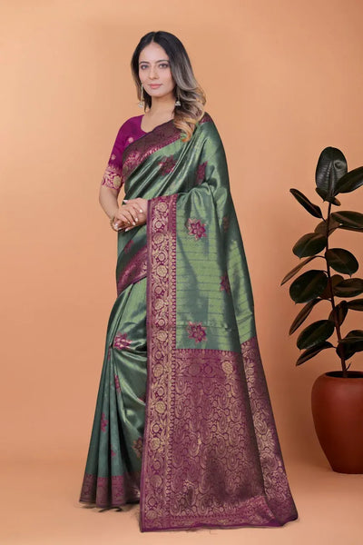 Premium Banarasi Silk Saree - Elegant Zari Wedding Wear for Women