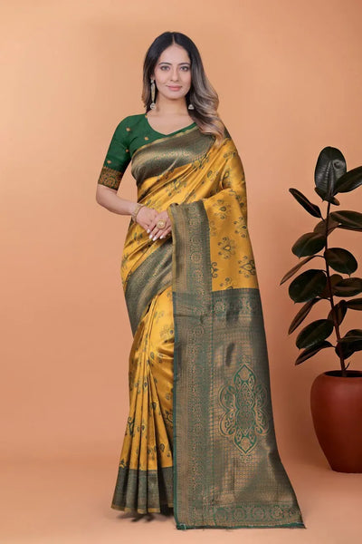 Premium Banarasi Silk Saree - Festive Zari Weave for Women