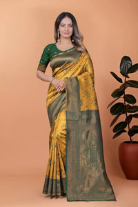 Premium Banarasi Silk Saree - Festive Zari Weave for Women