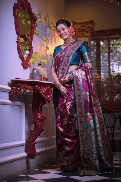 Premium Banarasi Silk Saree - Handwoven Wedding Collection for Women