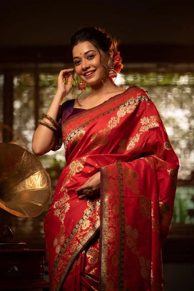 Premium Banarasi Silk Saree - Handwoven Wedding Collection for Women