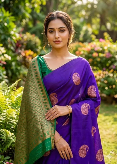 Premium Banarasi Silk Saree - Handwoven Wedding Collection for Women