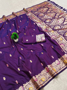 Premium Banarasi Silk Saree - Rich Meenakari Weaving for Weddings & Festive Prep