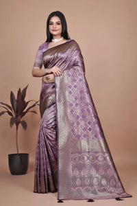 Premium Banarasi Silk Saree with Golden Zari Weaving for Weddings