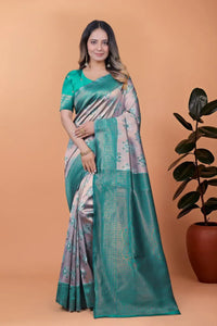 Premium Banarasi Silk Saree with Zari Border for Festive Women