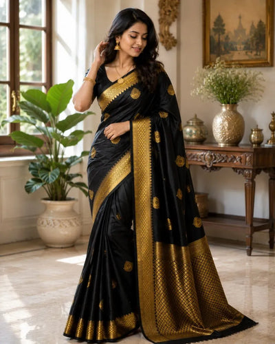 Premium Banarasi Soft Silk Saree with Gold Zari for Women