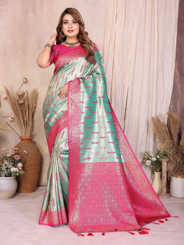 Premium Banarasi Tissue Silk Saree - Rich Paithani for Festive Wear