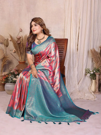 Premium Banarasi Tissue Silk Saree - Rich Paithani for Festive Wear