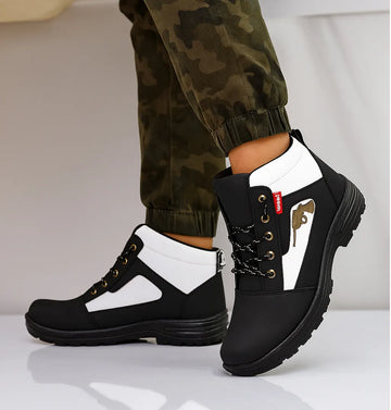 Premium Black Gun Boots - Comfortable Faux Leather for Men