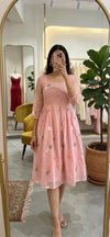 Premium Chanderi Cotton Kurti - Elegant Embroidered Festive Dress for Women