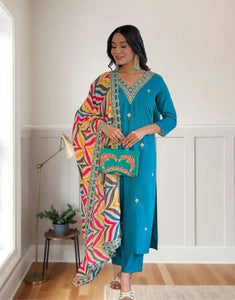 Premium Chanderi Kurta Set with Dupatta for Festive Wear