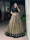 Premium Chanderi Printed Dress with Koti - Elegant Zari Weaving Festive Gown for Women