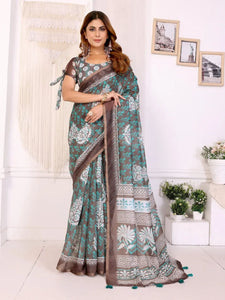 Premium Chanderi Saree with Digital Prints - Elegant Festive Wear for Women