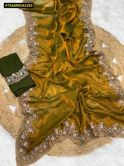 Premium Chiffon Saree - Elegant Embroidery for Festive & Party Wear