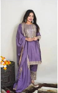 Premium Chinon Kurti Set - Sequence Embroidery for Women (M-XXL)