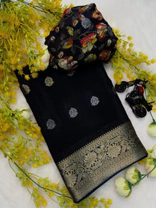 Premium Chinon Silk Saree - Elegant Zari Festive Wear for Women