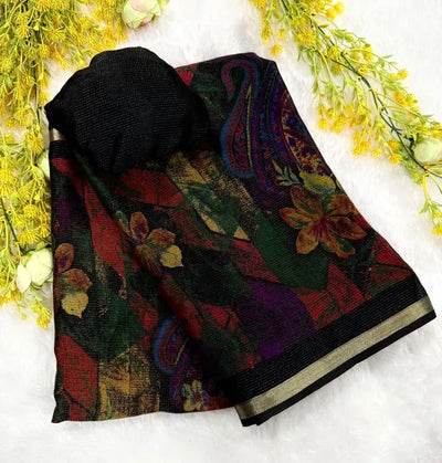 Premium Chinon Silk Saree - Lightweight Zari Design for Festive Wear