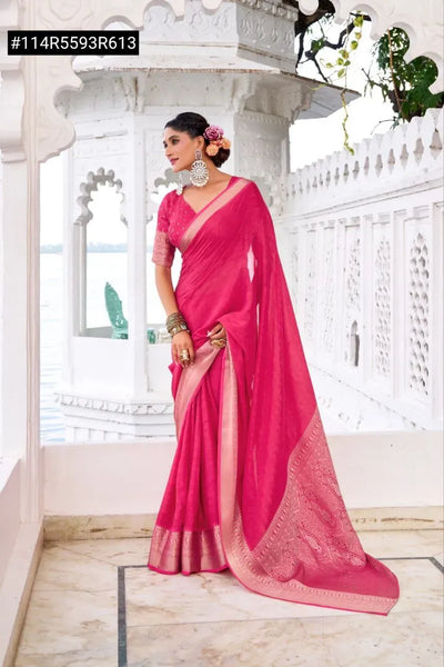 Premium Chinon Zari Saree - Elegant Festive Wear for Women