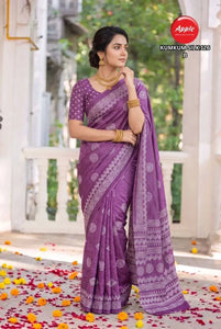 Premium Classic Silk Blend Saree with Traditional Border for Festive Wear