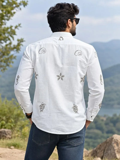 Premium Cotton Embroidered Shirt - Best Stylish Shirt for Men