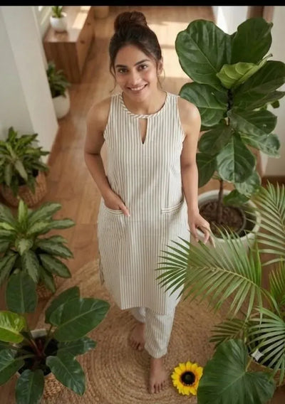 Premium Cotton Kurti Pant Set - Festive Elegance for Women
