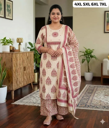 Premium Cotton Kurti Set - Elegant Mirror Work Festive Wear for Women