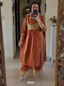 Premium Cotton Kurti Set - Straight Fit with Dupatta