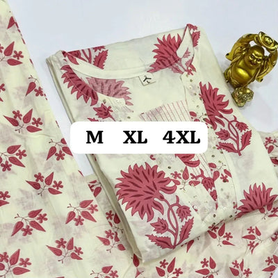 Premium Cotton Kurti Set - Trending Jaipuri Cambric Print for Women