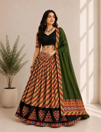 Premium Cotton Silk Chaniya Choli with Gamthi Work - Festive Navratri Wear for Women