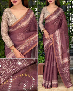 Premium Cotton Silk Saree - Katha Work Festive Wear for Women