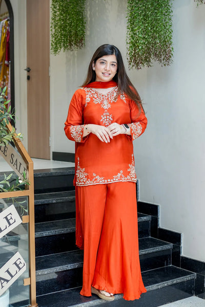 Premium Crepe Kurti Set - Festive Embroidered Wear with Dupatta | Sizes S-XXL