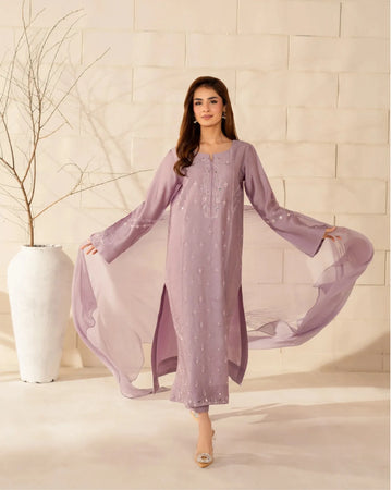 Premium Crepe Silk Kurti Set - Embroidered Festive Wear with Dupatta | Sizes S-XXL