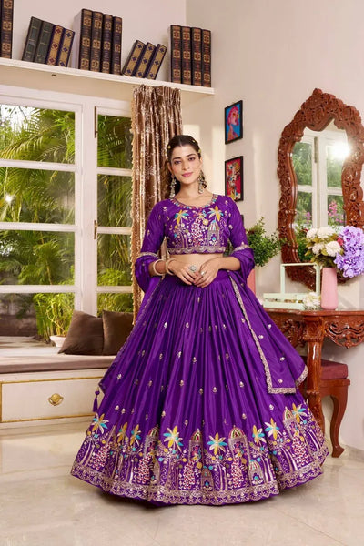 Premium Crepe Silk Lehenga Choli - Heavy Sequence Work Festive Wear for Women