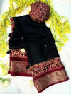 Premium Crepe Silk Saree - Lightweight Jacquard Border for Festive Wear